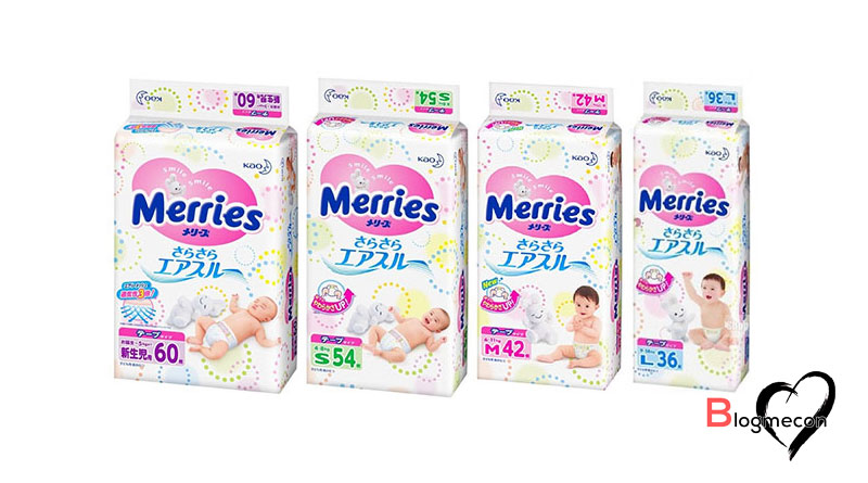 Bỉm Merries có mấy loại, các size bỉm Merries, giá bỉm Merries nội địa Nhật