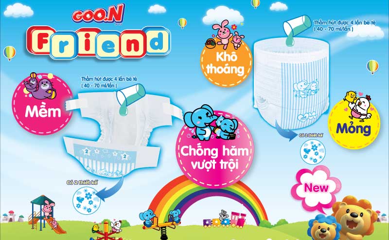 GooN Friend – Tã giấy chống hăm hiệu quả dành cho bé trong mùa hè