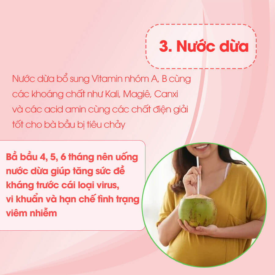 Uống nước dừa rất tốt cho phụ nữ mang thai tháng thứ 4, 5, 6