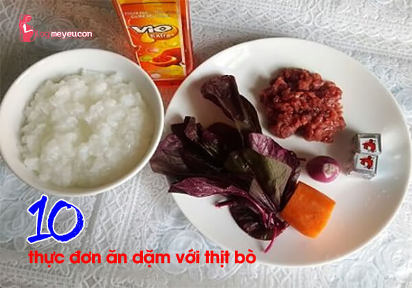 thực đơn ăn dặm với thịt bò thơm ngon bổ dưỡng