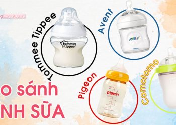 So sánh bình sữa Tommee Tippee, Comotomo, Pigeon, Avent