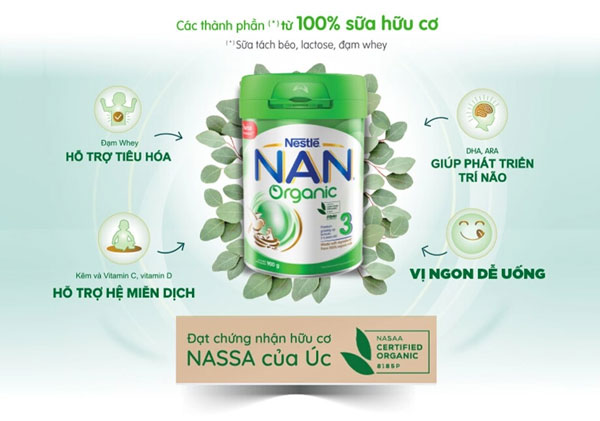 Sữa hữu cơ Nan Organic rất tốt cho hệ tiêu hoá và miễn dịch của trẻ nhỏ